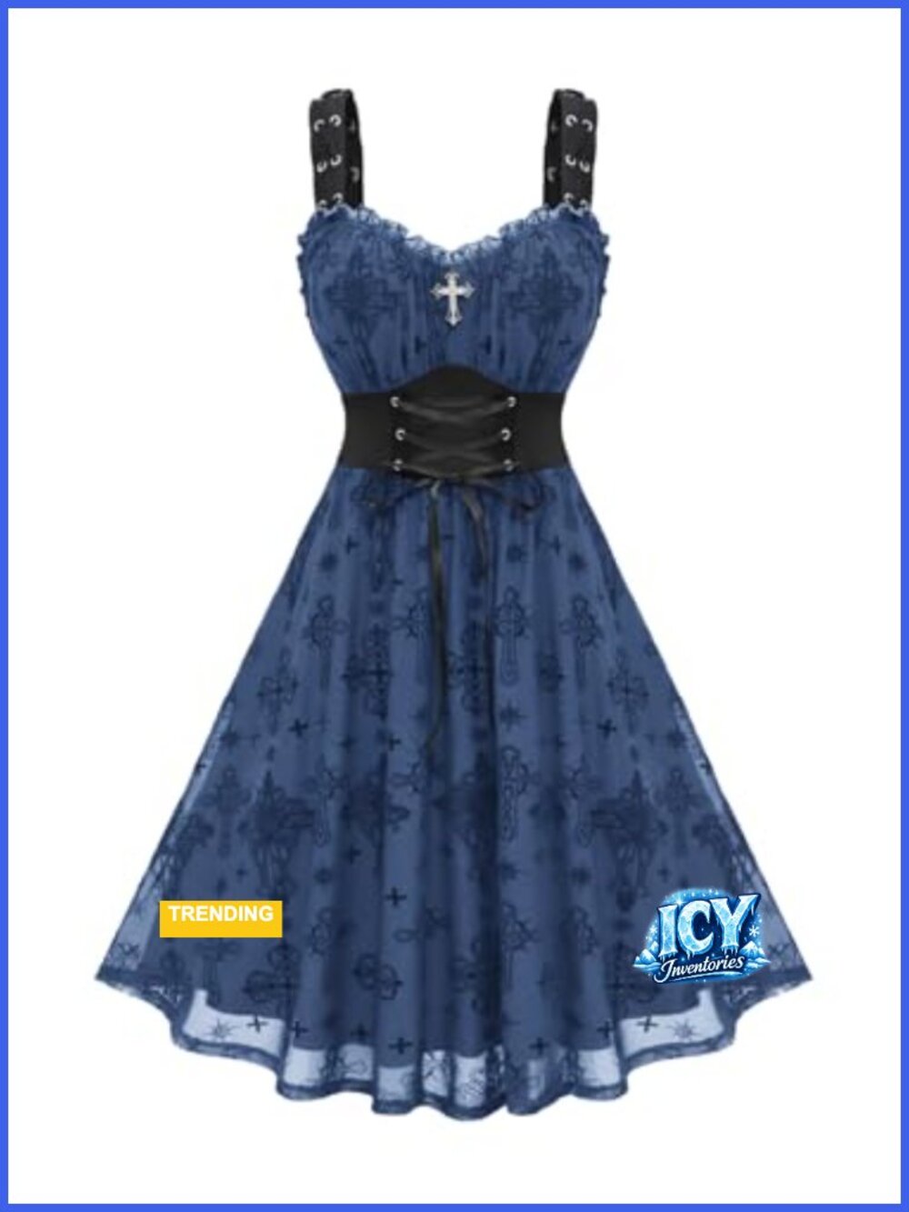 Gothic Vintage 50s A-Line Mesh Overlay Dress Plus Size S-5XL Backless